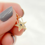 Load image into Gallery viewer, GDP511. 14k Solid Gold Diamond and Gemstone Star Charm