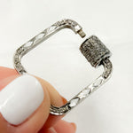 Load image into Gallery viewer, Diamond Sterling Silver Square Clasp