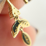 Load image into Gallery viewer, EFB51706. 14k Solid Yellow Gold Diamond Dangle Leaves Earrings