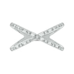Load image into Gallery viewer, 14k Solid Gold Diamond Criss Cross Ring.