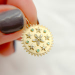 Load image into Gallery viewer, 14k Solid Gold Diamond and Gemstone Circle