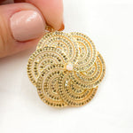 Load image into Gallery viewer, DP255. Diamond Sterling Silver Flower Pendant with Gemstone