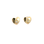 Load image into Gallery viewer, EFD52828. 14k Solid Gold Diamond Heart Stud Earrings