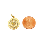 Load image into Gallery viewer, 14K Solid Gold Circle Pendant with Diamonds. GDP82