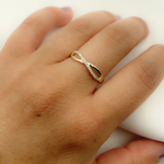 Load image into Gallery viewer, 14K Solid Gold Infinity Diamond Ring.