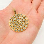 Load image into Gallery viewer, DSP075. Diamond Sterling Silver Round Pendant with Gemstone