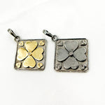 Load image into Gallery viewer, Diamond Sterling Silver Square Flower Pendant