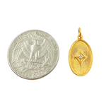 Load image into Gallery viewer, GDP195. 14K Solid Gold Diamond Oval Charm
