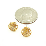 Load image into Gallery viewer, EFA50964. 14K Solid Gold and Diamonds Circle Earrings