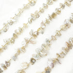 Load image into Gallery viewer, PRL59. Freshwater Pearl Organic Shape Gold Plated Sterling Silver Wire Chain