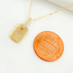 Load image into Gallery viewer, PFA32663Y. 14K Solid Gold Rectangle Shape Charm with Diamonds