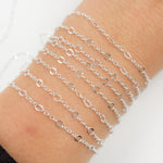 Load image into Gallery viewer, V304SS. Sterling Silver Cable and Diamond Cut Marina Link Chain