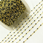 Load image into Gallery viewer, Gold Plated Sterling Silver Enamel Black Color Cable Chains