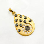 Load image into Gallery viewer, DP035. Diamond Sterling Silver Drop Sun and Star Pendant