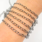 Load image into Gallery viewer, Black Rhodium Sterling Silver Smooth Oval Link Chain