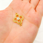 Load image into Gallery viewer, DC911. Diamond & Sterling Silver Flower Connector with Gemstone