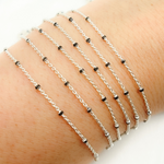 Load image into Gallery viewer, Sterling Silver Satellite Black Chain