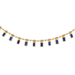 Load image into Gallery viewer, NFZ71948. 14K Solid Gold Gemstone Dangle Rectangle Necklace