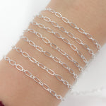 Load image into Gallery viewer, Y134SS. Sterling Silver Smooth Long and Short Link Chain