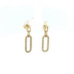 Load image into Gallery viewer, 14k Solid Gold Diamond Paperclip Dangle Earrings. EFG52674
