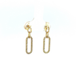 Load image into Gallery viewer, EFG52674. 14k Solid Gold Diamond Paperclip Dangle Earrings