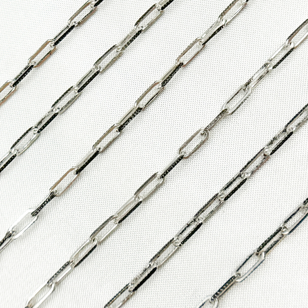 Shop Two Tone Black Rhodium and 925 Sterling Silver Paperclip Chain