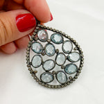 Load image into Gallery viewer, DSP021. Diamond Sterling Silver Drop Pendant With Gemstone