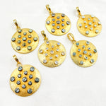 Load image into Gallery viewer, DSP073. Sterling Silver Round Pendant with Gemstone