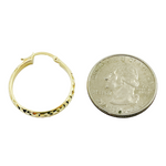 Load image into Gallery viewer, GER59. 14K Gold Diamond Cut Hoop Earrings