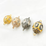 Load image into Gallery viewer, DC846. Diamond & Sterling Silver Oval Bead