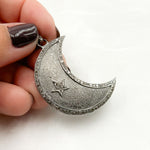 Load image into Gallery viewer, Buy Diamond Sterling Silver Moon and Star Pendant