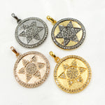 Load image into Gallery viewer, DP220. Diamond Sterling Silver Round Star Pendant