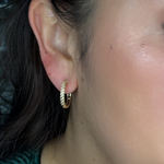 Load image into Gallery viewer, EHD56414. 14k Solid Gold Diamond Hoop