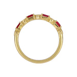 Load image into Gallery viewer, RAB01631RU. 14K Solid Yellow Gold Diamond and Ruby Band Ring