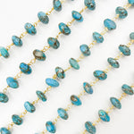 Load image into Gallery viewer, Gold Plated Sterling Silver Turquoise Organic Shape Wire Chain