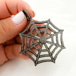 Load image into Gallery viewer, DP166. Diamond Silver Spider Web Pendant