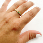 Load image into Gallery viewer, 14K Solid Gold Diamond & Emerald Ring.