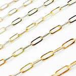 Load image into Gallery viewer, Z113GS. Two Tone Sterling Silver and Gold Plated Paperclip Textured Chain