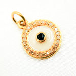 Load image into Gallery viewer, Sterling Silver Round Enamel Charm with Gemstone