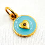 Load image into Gallery viewer, Shop Now Silver Round Heart Enamel Charm
