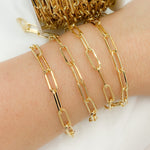 Load image into Gallery viewer, Gold Plated 925 Sterling Silver Flat Paperclip Chain