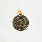 Load image into Gallery viewer, DP020. Diamond & Sterling Silver Round Pendant