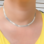 Load image into Gallery viewer, Sterling Silver Herringbone Necklace