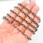 Load image into Gallery viewer, V151OX. Oxidized Sterling Silver Flat Thick Cable Chain