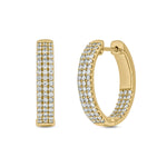 Load image into Gallery viewer, EHL56446. 14K Solid Gold Diamond Oval Hoops