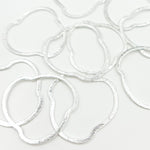 Load image into Gallery viewer, SSBS16. 15MM White Sterling Silver Brushed Flower Connector