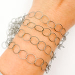 Load image into Gallery viewer, Silver Twisted Round Link Chain