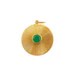Load image into Gallery viewer, 14K Solid Gold Circle Charm with Stone in the Center. CGDP52
