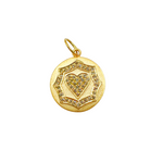 Load image into Gallery viewer, 14K Solid Gold Circle Pendant with Diamonds. GDP82