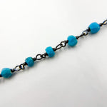 Load image into Gallery viewer, TRQ16. Turquoise Black Rhodium 925 Sterling Silver Wire Chain